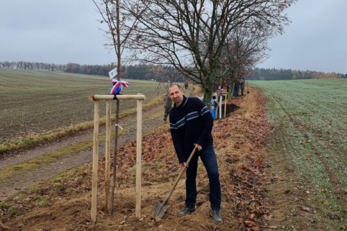 Česká krajina zasadila strom v Aleji svobody u tábora Vojna u Příbrami v rámci projektu Nadace Partnerství   